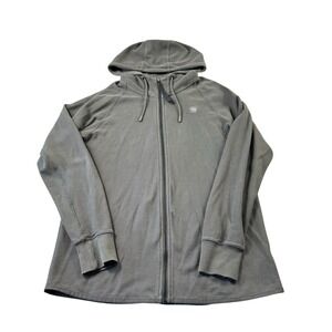 G Star Raw Green Full Zip Tonal Jirgi Hoodie Size Large Mint